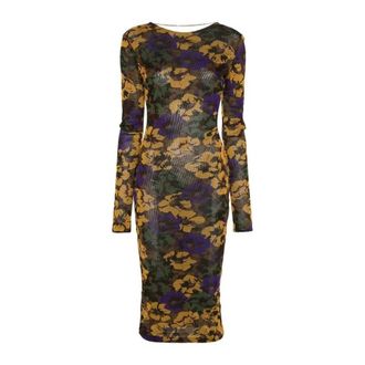 Saint Laurent Womens Floral-Print Backless Maxi Dress, Brand Size 36