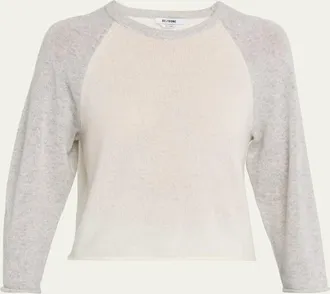 Re/Done Featherweight Cashmere Baseball Tee