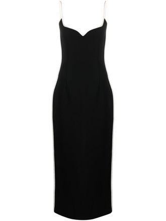 Paris Georgia sweatheart-neck maxi dress - Black