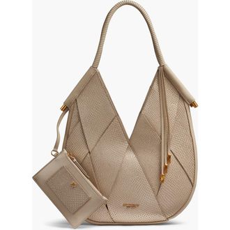 DKNY Baldwin Large Woven Mini Shoulder in Metallic Bone at Nordstrom