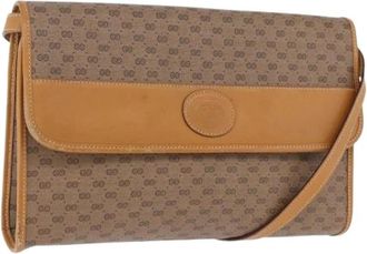 Gucci Pre-owned Vintage Small GG Shoulder Bag - Dames - Vintage Schoudertas - Bruin - ONE Size - Leer - Vintage