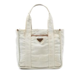Prada Tweedekans Canapa Canvas Tote