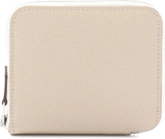 Hermès 2023 Epsom Azap Silk in Compact Round Zipper Wallet small wallets - Brown