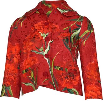 Dolce & Gabbana Floral Metallic Brocade Jacket, Size It, 36 (Authentic Pre- Loved)