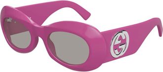 Gucci Grey Oval Ladies Sunglasses GG1696S 004 51
