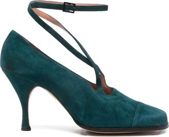 Romeo Gigli Pumps con cinturino alla caviglia anni 90 - Verde