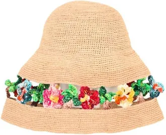 Alanui Beige Multicolor Embellished Bucket Hat