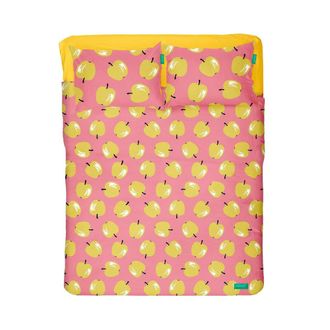 Benetton Set de 2 s&aacute;banas y 2 fundas en algod&oacute;n rosa y amarillo