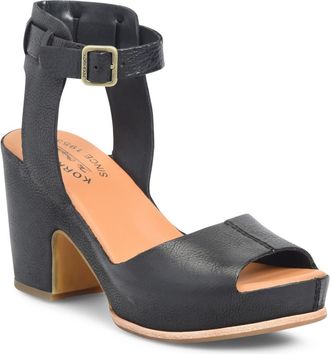 Kork-ease Stasia Ankle Strap Platform Sandal in Black at Nordstrom, Size 10