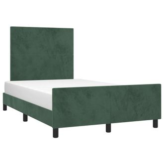 vidaXL Vidaxl - Estructura Cama Sin Colch&oacute;n Terciopelo Verde Oscuro 120x200 Cm