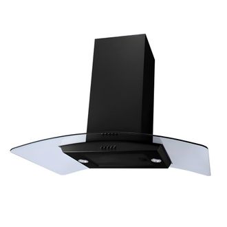 Sia ICH90BL 90cm Island Cooker Hood Kitchen Extractor Fan In Black