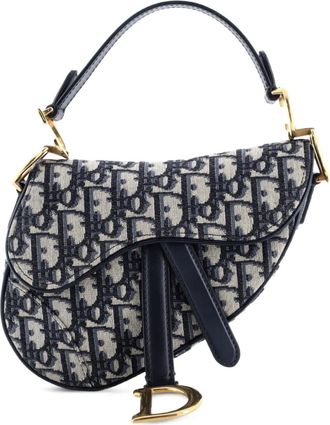 Dior Saddle Handbag Oblique Canvas Mini shoulder bag - Blauw
