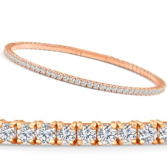 Pompeii3 3.00-7 1/2Ct TW Flexible Diamond Bangle Tennis Bracelet Lab Grown 14k Gold