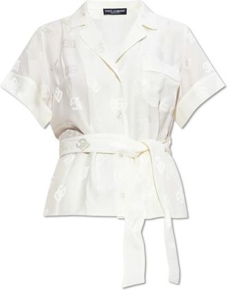 Dolce & Gabbana Dames, Blouses & Shirts, Beige, Maat: XS Zijde