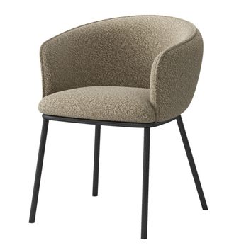 Moloo Silla de tela beige y metal negro