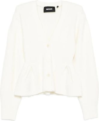 Rotate peplum V-neck cardigan - Wit