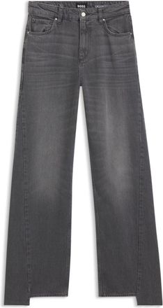 BOSS Boyfriend-fit jeans in gray rigid denim