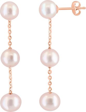 Effy 14K Rose Gold Pink Freshwater 6-6.5mm Pearl Earrings at Nordstrom Rack