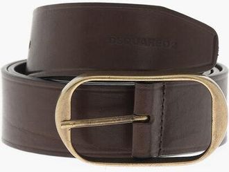 Dsquared2 Leather Belt with Gold Buckle 40mm size 105