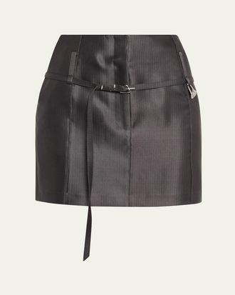 GRACE LING Relics Belted Mini Skirt