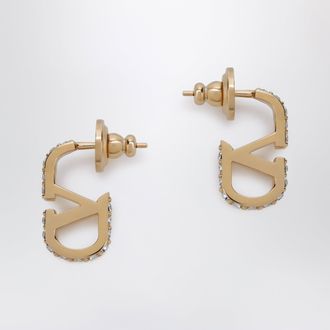 Valentino Garavani Orecchini VLogo Signature dorati con cristalli