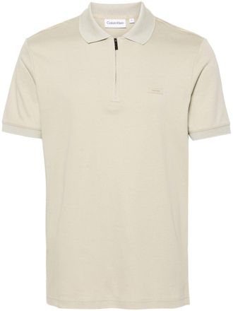Calvin Klein logo-patch cotton polo shirt - Green
