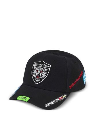 SUPREME logo-patch baseball cap - Black