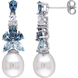 Delmar Freshwater Pearl Drop Earrings in Blue at Nordstrom Rack