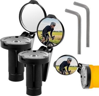 OEM Juego De 2 Espejos Retrovisores Plegables Y Ajustables 360&deg; Para Bicicletas De Carretera Y De Monta&ntilde;a