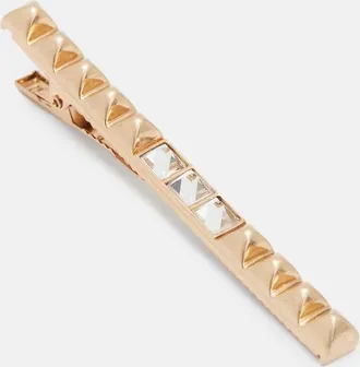 AllSaints Womens Brass Mix Pyramid Stud French Barrette Clip, Size: One Size