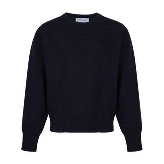 Alexander McQueen Truien & Vesten, Heren, Blauw, L, Wol, Wol trui met ronde hals