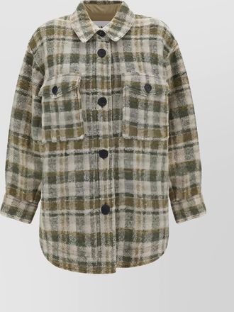 Isabel Marant checked wool blend shirt jacket
