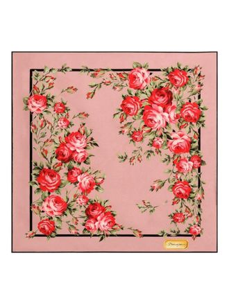 Dolce & Gabbana rose floral-print scarf - women - Silk - One Size - Pink