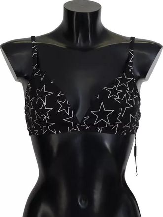 Dolce & Gabbana Black Millennials Star Non Wire Cotton Bra Womens Underwear