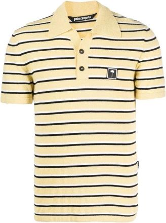 Palm Angels Stripy Terry Knitted Logo Polo Shirt