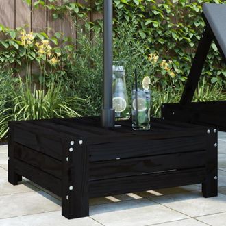 vidaXL Cubierta Para Base De Sombrilla Madera Maciza De Pino Negro Vidaxl