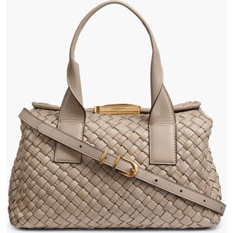 DKNY Amagansett Woven Leather Satchel in Moth at Nordstrom