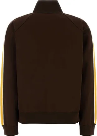 Miu Miu Womens Chocolate Tech Fabric Sweatshirt Moromais Recycled Nylon Sweater