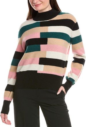 Elie Tahari Balloon Sleeve Mock Neck Cashmere Sweater