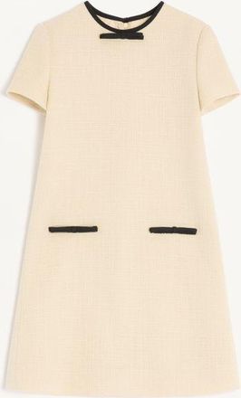Valentino Short Dress In Plain Wool Tweed Wo