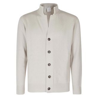 Eleventy Mag0N037 High-Neck Wool Cardigan - Heren - Truien - Beige - Maat: M Wol