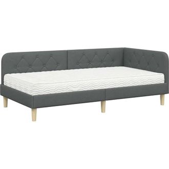vidaXL Estructura De Cama En Esquina Gris Oscuro 100 X 200 Cm Tela Vidaxl
