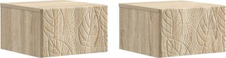 vidaXL Mesita De Noche De Pared 2 Uds. Roble Sonoma 49 X 34,5 X 20 Cm Vidaxl