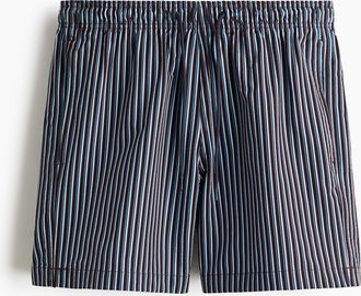 H&M Badeshorts aus Seersucker - Dunkelbraun/Gestreift