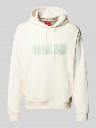 HUGO BOSS Hoodie mit Label-Print Modell Diqerio in Offwhite, Gr&ouml;&szlig;e M