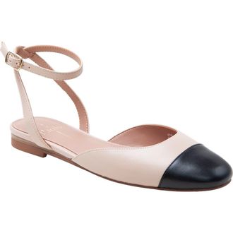 Linea Paolo CTCB Ankle Strap Flat in Ballet Pink/black at Nordstrom Rack, Size 10.5