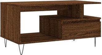 vidaXL Vidaxl - Coffee Table Brown Oak 90x49x45 cm Engineered Wood