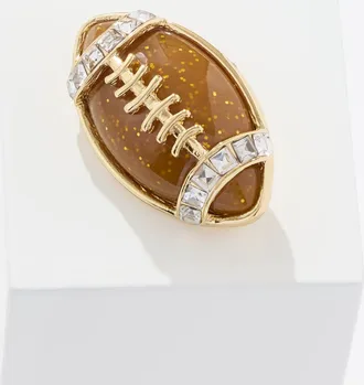 Talbots Touchdown Brooch - Brown Coffee - 001 Talbots