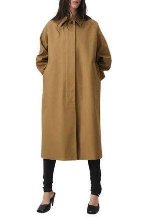 Mango Selection Longline Cotton Trench Coat in Tobacco Brown at Nordstrom Rack, Size Medium