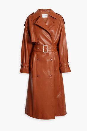 Stand Studio Ivanna belted faux leather trench coat - Brown - FR 34